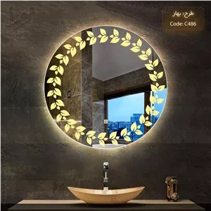 آینه هوشمند بک لایت نورا.طرح بهار.قطر 70 سانت (پس کرایه)