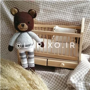 عروسک دست بافت کادل طرح تدی با کاموا ترک لاریکسو