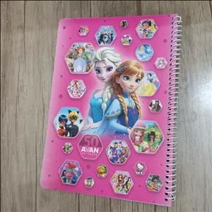 دفتر مشق 50 برگ فنری حاشیه دار طرح السا و آنا