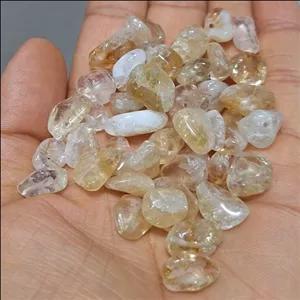 سیترین مهره تامبلر درشت سنگ سیترین طبیعی دو طرف سوراخ قیمت برای یک گرم حداقل خرید دو گرم 