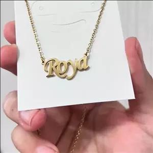 گردنبند اسم رویا با رنگ ثابت و آبکاری طلا