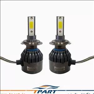 هدلایت 2 طرفه فیلیپس پایه H7 (چیپ philips  آلمان) دارای نور COB