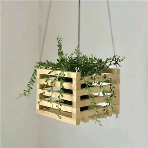 گلدان آویز چوبی دوسین