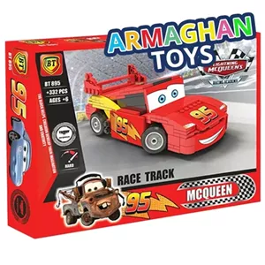 اسباب بازی لگو ماشین مک کویین سایز بزرگ 332 قطعه برند BT مناسب برای بالای 6 سال