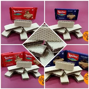 بیسکویت ویفر  45 گرمی  LOACKER  ، بسیار خوش طعم و لذیذ ، شیرینی متعادل ، با دو طعمکرم شکلات و کرم فندق