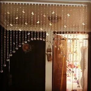 پرده کریستال  شفاف دو نیم دایره ای