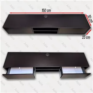 میز تلویزیون دیواری 120 سانت باکس  دیواری دو کشو مگنتی شلف دیواری(پس کرایه)
