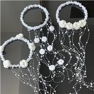 حلقه ریسه مرواریدی گلدار ، حنابندون، فرمالیته ، ریسه عروس 