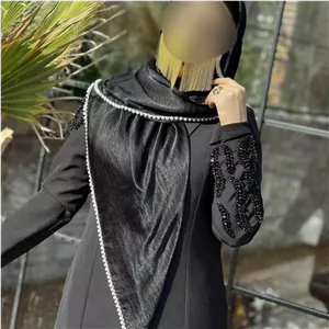 روسری کوپرا مشکی مرواریدی 
