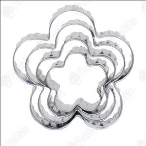 کاتر استیل 4عددی گل پنج پر کنگره ای