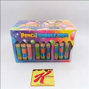 ادامس بادکنکی مدادی رنگی باکس 30 عددی pencil bubble gum\n\n