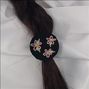 کش مو (دستساز) گلدوزی طرح شکوفه