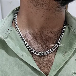 گردنبند مردانه کارتیر استیل رنگ ثابت تخت اسپرت پسرونه دخترونه 