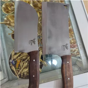 ساطور استیل زنجان ضد زنگ دسته چوبی