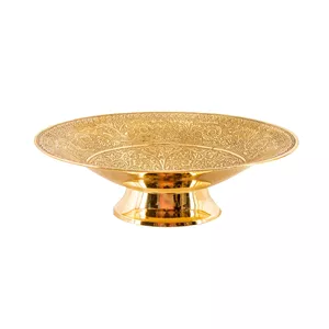 شکلات خوری برنزی مدل قلم زنی نیم پایه طرح تیوا کد5895 