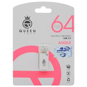 فلش 64GB USB2.0 Queen Angle نقره ای گارانتی مادام العمر 