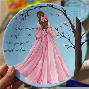 تابلو دیوارکوب سفالی(20)سانتی ،دخترانه