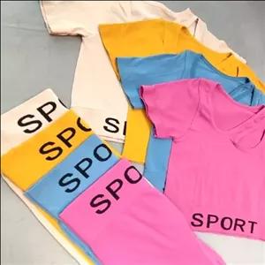 ست ورزشی با کشسانی عالی، کراپ و شورتک ورزشی 