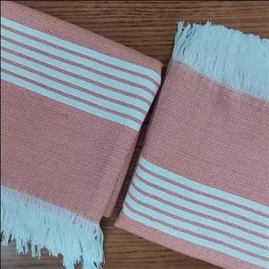 حوله حمام دست بافت 1در2 بدون درز دورو (رنگ نارنجی)