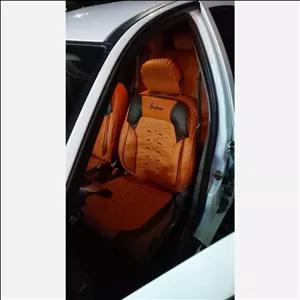 روکش صندلی تیبا2 کوییک طرح vip pro جنس تمام چرم درجه1 رنگ مارون نوار مشگی 