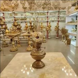 چراغ گردسوز برنجی مدل قلم آنتیک متوسط کد 5987