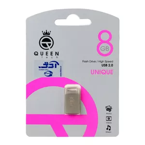 فلش 8GB USB2.0 Queen UNIQUE نقره ای گارانتی مادام العمر 