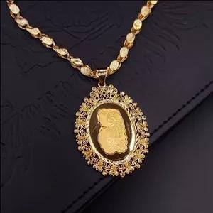 گردنبند طرح شمایل الیزابت مدل شمش رنگ کاملا ثابت کد ki