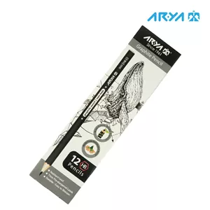 مداد مشکی آریا ARIYA بدنه مشکی کد 3001 مدل non-toxic بسته 12 عددی