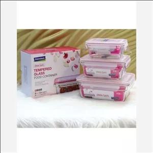 ظرف نگهدارنده گلس لاک کره ای مستطیل 3عدیGL529 (پس کرایه)