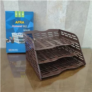 کازیه رومیزی سه طبقه پلاستیکی قهوه ای 320 افرا 