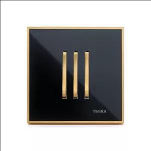 کلید سه پل ویرا مدل شهاب کلاسیک گلس مشکی طلایی