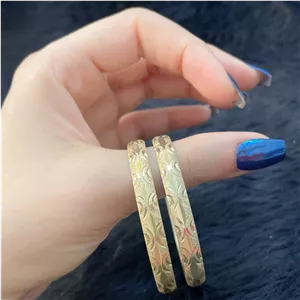 النگو 6میل زنانه و دخترانه ، استیل رنگ ثابت طلایی ، کاملا مشابه طلا