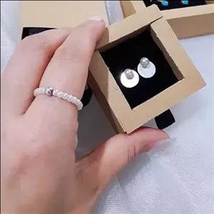 گوشواره نقره همراه مروارید اصل دست ساز خیلی زیبا و شیک 