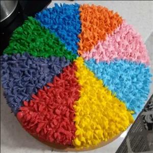 کیک خامه ای رنگین کمان دخترانه 