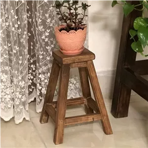 مینی چهارپایه چوبی استند گلدان 12-25