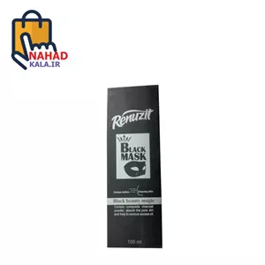 ماسک صورت رینوزیت مدل Black mask carbon active حجم 100 میلی لیتر