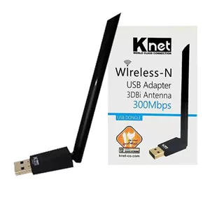 کارت شبکه USB وایرلس (دانگل وای فای Wifi) کی نت 3DBi 300Mbps به همراه آنتن