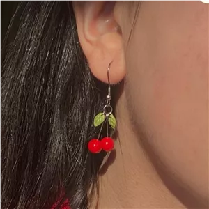گوشواره طرح آلبالو خمیری ضد آب