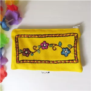 کیف پته دوزی سنتی، کیف پول پته دوزی یا جای لوازم آرایش پته دوزی،،کادو دست دوز،پته دریا،صنایع دستی و سوغات کرمان  