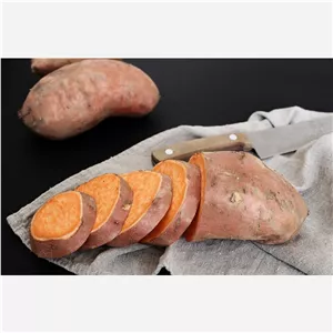 سیب زمینی شیرین نارنجی به صورت ضربه خرده درجه 2 یک کیلو گرم(پسکرایه)