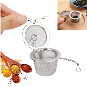 صافی دمنوش چای صاف کن زنجیری قفل شونده توپی سایز متوسط(صافی چای استیل)تفاله گیر استوانه قفل شو 