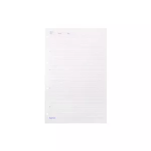 کاغذ کلاسوری 4 سوراخ زبان انگلیسی پاپکو کد X2 سایز A4 - بسته 50 برگی (کاغذ 2 خط)