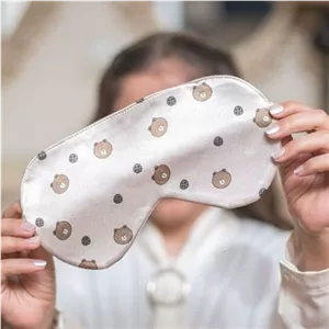 چشمبند خواب جنس ساتن ابریشم طرح تدی و کوکی