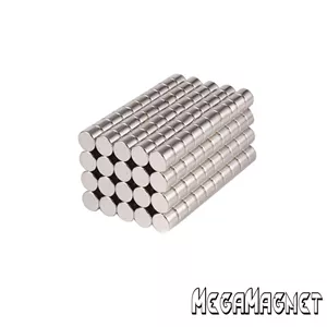 آهنربای نئودیمیوم 2x2 میلیمتر N42 دیسکی (50 عدد) مغناطش محوری مگامگنت