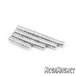آهنربای نئودیمیوم 3x1 میلیمتر N42 دیسکی (50 عدد) مغناطش محوری مگامگنت