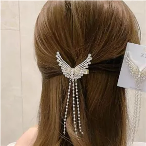انبری گیره مو بال فرشته اویزدار فقط رنگ طلایی 