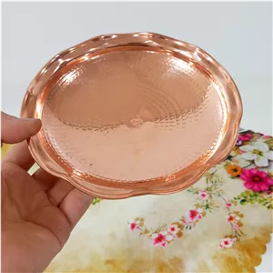  پیش دستی و بشقاب مسی زنجان 3 تا با هم قطر 18 سانت ، سه پایه برنجی ،نانو رنگ ثابت
