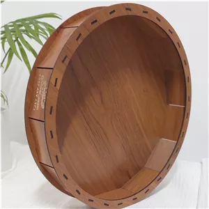 سینی فینگر فودسایز (قطر) 30 ارتفاع 5سانت ام دی اف درجه 1 رنگ گردویی روشن