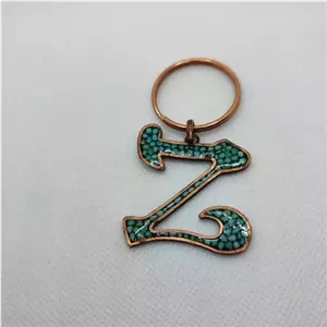 سرکلید مس فیروزه کوبی حرف Z