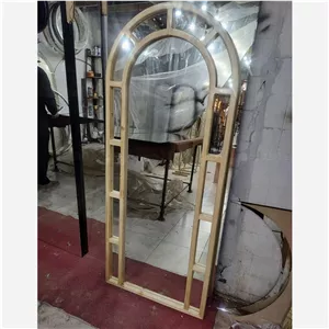 آینه قدی چوبی گنبدی هلالی روستیک (پسکرایه)